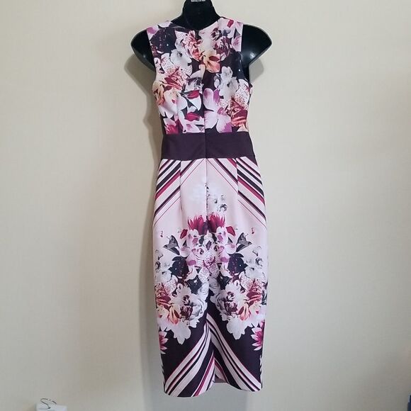 New York &Company Pink Multicolored Dress Sz Xsmall - Picture 2 of 9